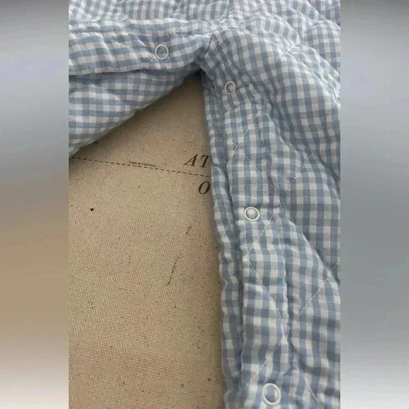 Vintage Tiny Tots Blue Gingham Embroidered Cat Overall Romper 24Mo - Picture 3 of 7